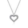 14K White Gold Diamond Heart Pendant Necklace - 0.14 ct