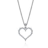 14K White Gold Diamond Heart Pendant Necklace - 0.32 ct