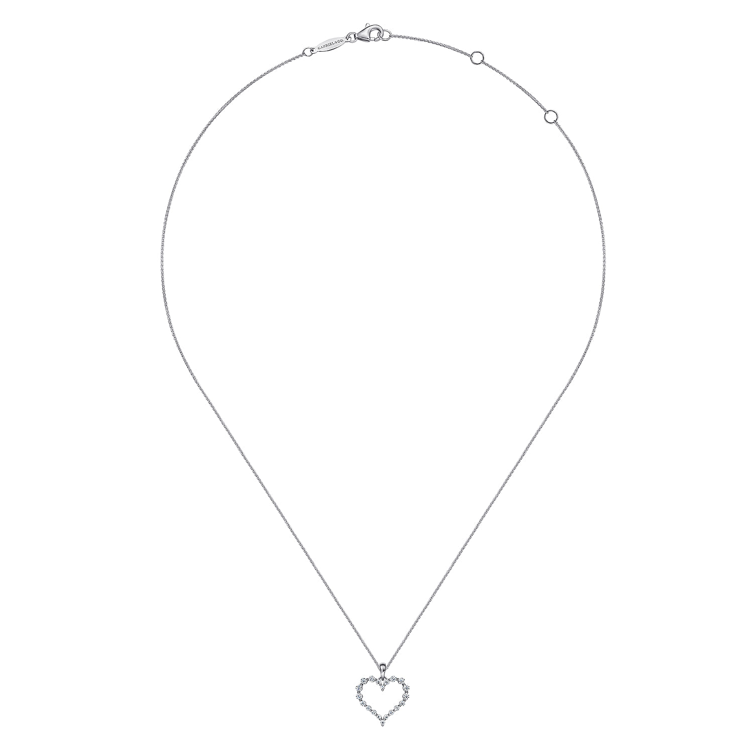 14K White Gold Diamond Heart Pendant Necklace - 0.32 ct - Shot 2