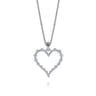 14K White Gold Diamond Heart Pendant Necklace - 0.5 ct