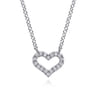 14K White Gold Diamond Heart Pendant Necklace - 0.07 ct