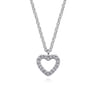 14K White Gold Diamond Heart Pendant Necklace - 0.07 ct