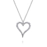 14K White Gold Diamond Heart Pendant Necklace - 0.52 ct