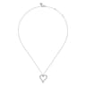 14K White Gold Diamond Heart Pendant Necklace - 0.52 ct