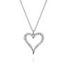 14K White Gold Diamond Heart Pendant Necklace - 0.25 ct