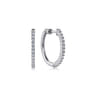 14K White Gold Diamond Hoop Earrings - 0.5 ct