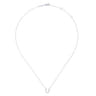 14K White Gold Diamond Horseshoe Pendant Necklace - 0.08 ct
