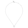 14K White Gold Diamond Horseshoe Pendant Necklace - 0.15 ct