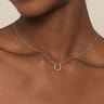 14K White Gold Diamond Horseshoe Pendant Necklace - 0.15 ct