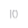 14K White Gold Diamond Huggie Earrings 15mm - 0.18 ct