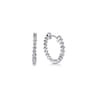 14K White Gold Diamond Huggie Earrings in 15mm - 0.08 ct