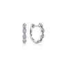 14K White Gold Diamond Huggie Earrings - 0.06 ct