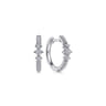14K White Gold Diamond Huggie Earrings - 0.35 ct