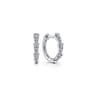 14K White Gold Diamond Huggie Earrings - 0.2 ct