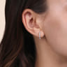 14K White Gold Diamond Huggie Earrings - 0.2 ct