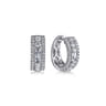 14K White Gold Diamond Huggie Earrings - 1.15 ct