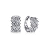14K White Gold Diamond Huggie Earrings - 1.6 ct