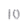 14K White Gold Diamond Huggie Earrings - 0.15 ct