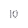 14K White Gold Diamond Huggie In 10mm - 0.05 ct