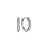 14K White Gold Diamond Huggie In 12mm With Bezel Set and Milgrain - 0.09 ct
