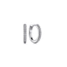 14K White Gold Diamond Huggie In 12mm With U Set - 0.08 ct