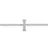 14K White Gold Diamond I Initial Chain Bracelet - 0.03 ct