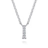 14K White Gold Diamond I Initial Pendant Necklace - 0.03 ct