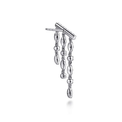 14K White Gold Diamond Illusion Marquise Ear Climber Chandelier Earrings