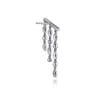 14K White Gold Diamond Illusion Marquise Ear Climber Chandelier Earrings - 1 ct