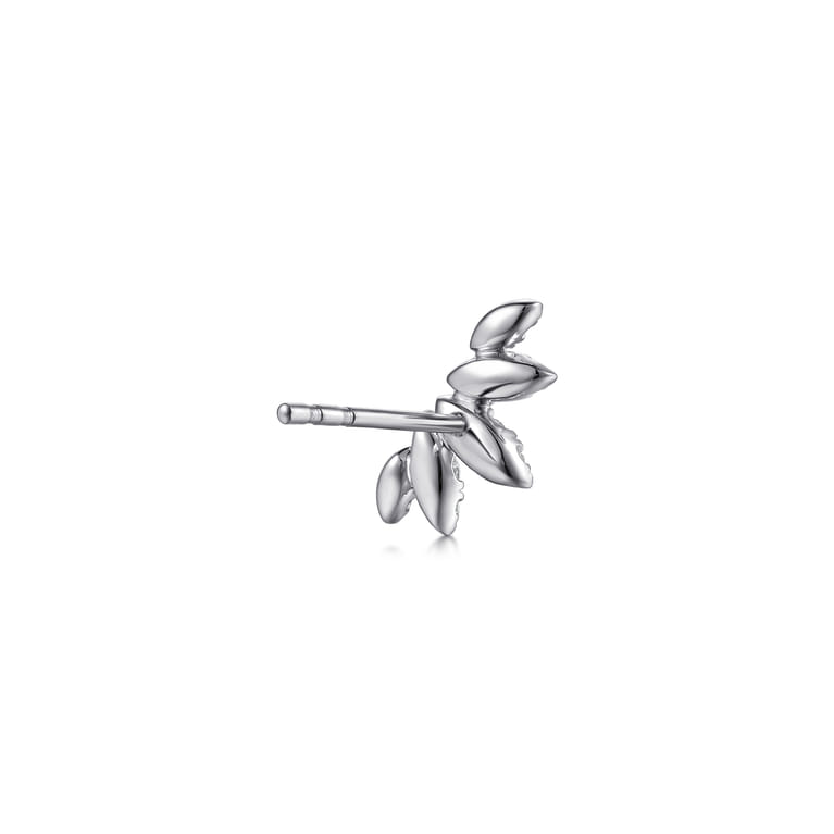 14K White Gold Diamond Illusion Marquise Ear Climber Stud Earrings - 0.4 ct - Shot 2