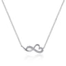 14K White Gold Diamond Infinity Heart Pendant Necklace - 0.08 ct
