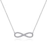 14K White Gold Diamond Infinity Symbol Pendant Necklace - 0.35 ct