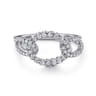 14K White Gold Diamond Interlocking Link Ring - 0.45 ct