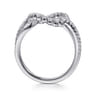 14K White Gold Diamond Interlocking Link Ring - 0.45 ct