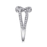 14K White Gold Diamond Interlocking Link Ring - 0.45 ct