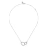 14K White Gold Diamond Interlocking Oval Link Diamond Necklace - 0.45 ct