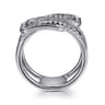 14K White Gold Diamond Interlocking Retangle Ring - 0.5 ct
