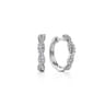 14K White Gold Diamond Intricate Hoop Earrings - 0.35 ct