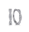 14K White Gold Diamond Intricate Hoop Earrings - 1 ct