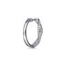 14K White Gold Diamond Intricate Hoop Earrings - 1 ct