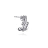 14K White Gold Diamond J Hoop Earrings - 0.6 ct