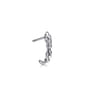 14K White Gold Diamond J Hoop Stud Earrings - 0.5 ct