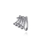 14K White Gold Diamond J Hoop Stud Earrings - 0.5 ct