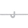 14K White Gold Diamond J Initial Chain Bracelet - 0.05 ct