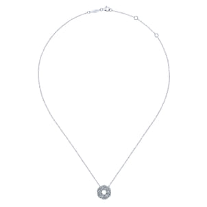 14K White Gold Diamond Knot Pendant Necklace