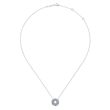 14K White Gold Diamond Knot Pendant Necklace