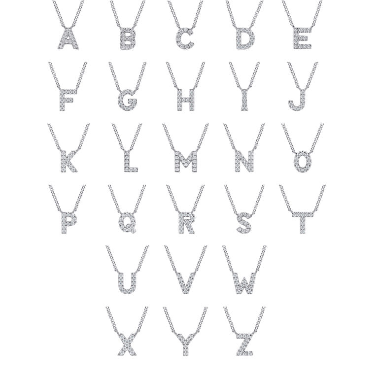 14K White Gold Diamond L Initial Pendant Necklace - 0.04 ct - Shot 4