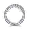 14K White Gold Diamond Ladies' Criss Cross Ring - 1.55 ct