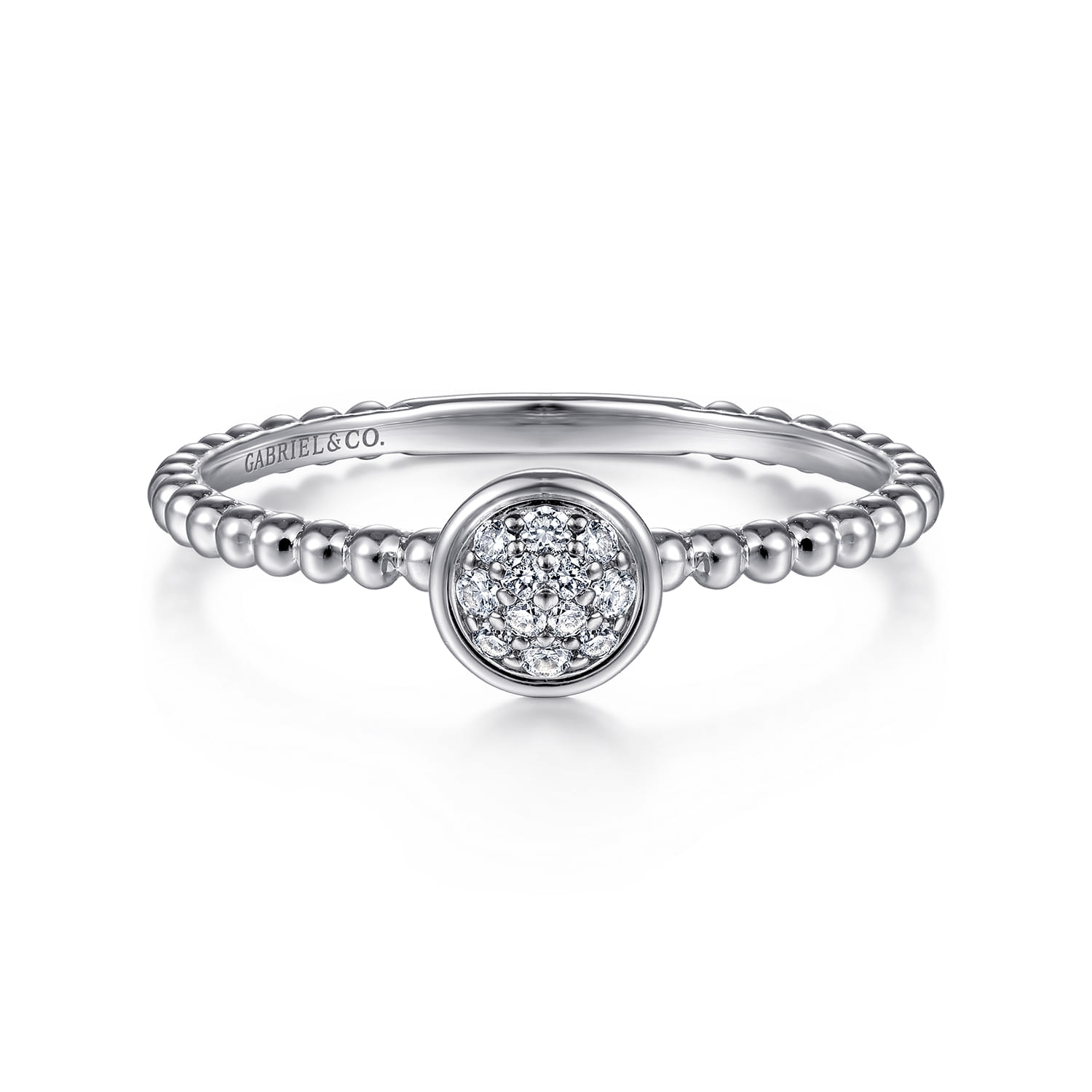 14K White Gold Diamond Ladies Ring - 0.07 ct - Shot 1