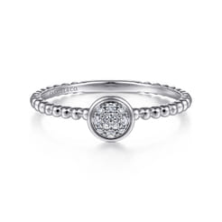 14K White Gold Diamond Ladies Ring